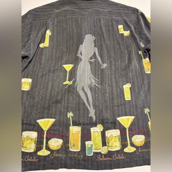 Tommy Bahama Relax Size LRG 100% Silk Bahama Colada Hurricane Tommy Short Sleeve - Picture 3 of 8